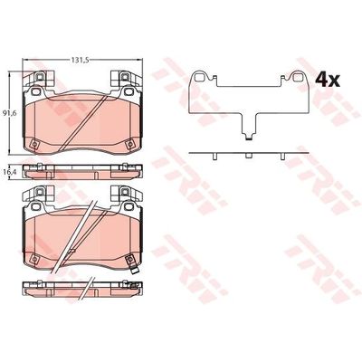 Fren Disk Balata Ön Kia Stinger (CK)(2017->)  TRW GDB2254
