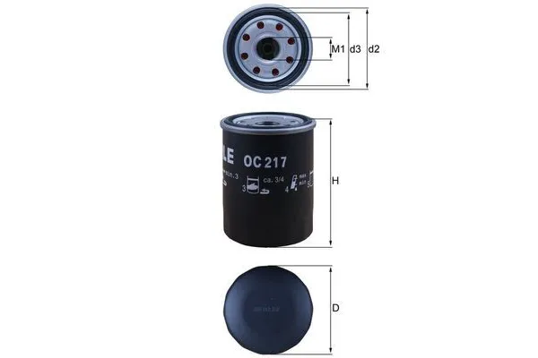 Yağ Filtresi  Toyota Avensis Verso (M20)(2001->)  MAHLE OC 217