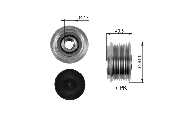 Alternatör Kasnağı  Nissan Patrol GR (Y61)(10.1997->)  GATES OAP7094