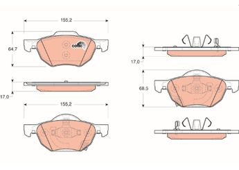 Fren Disk Balata Ön TRW GDB3355  45022SEAE01 45022-SEA-E01 45022SEAE00 45022-SEA-E00