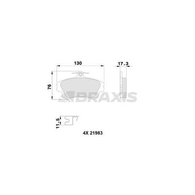 Fren Disk Balata Ön Mitsubishi Colt 5 Kapı (Z30)(2008->)  BRAXIS AB0112