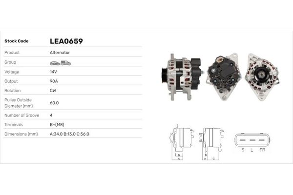 Alternatör  LUCAS ELEKTRIK LEA0659