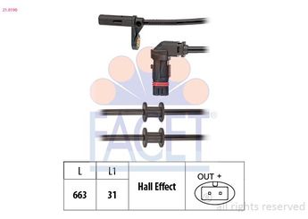 Abs Sensörü Ön Sağ veya Sol FACET 21.0190  A2035400417 131600 A 203 540 04 17 A2095401217 A 209 540 12 17