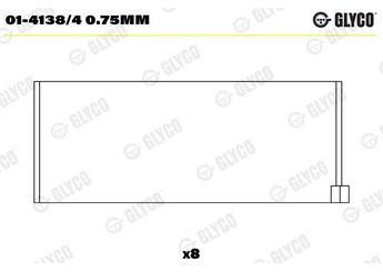 Kol Yatak (0.75)  GLYCO 01-4138/4 0.75mm  141384075mm 304423075 30442-3075