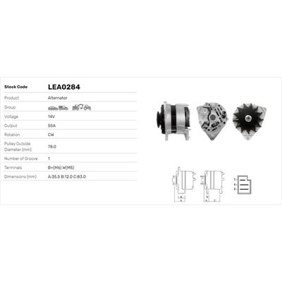 Alternatör  LUCAS ELEKTRIK LEA0284