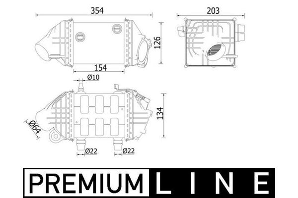 Turbo Radyatörü  BMW M5 Serisi (F10)(2011->)  MAHLE CI 225 000P