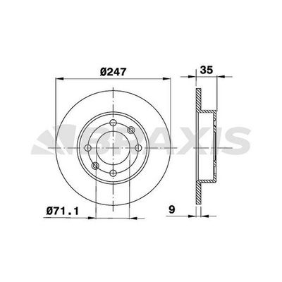 Fren Disk Ayna Arka Sağ ve Sol Citroen C4 Coupe (06.2004->)  BRAXIS AE0072
