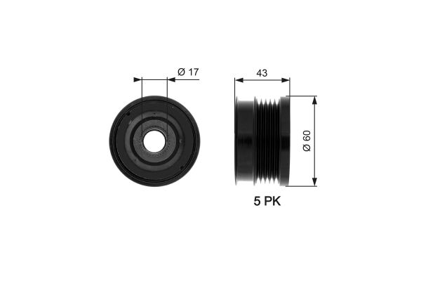 Alternatör Kasnağı  Alfa Romeo 159 (140)(2005->)  GATES OAP7062