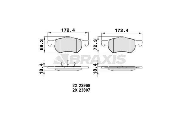 Fren Disk Balata Ön Chrysler Voyager (GS/ GH)(1996->)  BRAXIS AA0229
