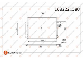 Klima Radyatörü  EUROREPAR 1682221580  1682221580 1457675 1460537 1481851 1563248 1582558 1716734 1716737 7G9119710AA 7G9119710AB 7G9119710AC 7G9119710AD 7G9119710AE 7G9119710FA 7G9119710FB