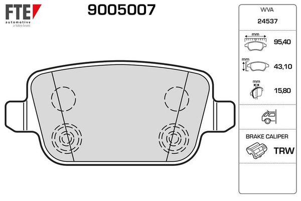 Fren Disk Balata Arka Volvo S80 Sedan (02.2006->)  FTE 9005007
