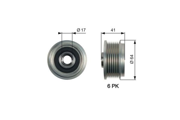Alternatör Kasnağı  GATES OAP7161