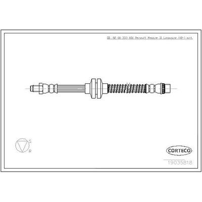 Fren Hortumu Ön Sağ veya Sol Renault Scenic II (06.2003->)  OTOZONE FHO1002