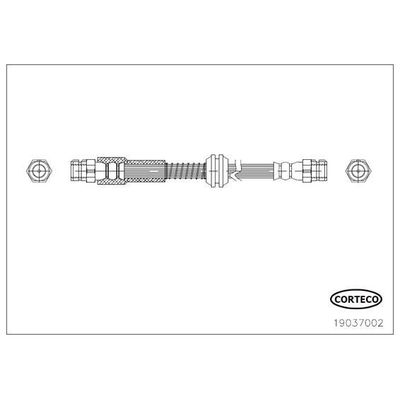Fren Hortumu Arka Sağ veya Sol Volkswagen Caddy P.Van/Kombi (2C)(08.2010->2015)  CORTECO 19037002