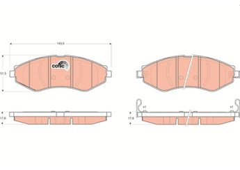 Fren Disk Balata Ön TRW GDB3347  96405129 96495227 96405130 96534655 9007094