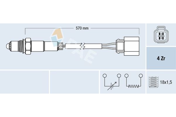 Oksijen (Lambda) Sensörü  Mitsubishi Lancer Sedan (C60A/C70A)(1989->)  FAE 77289
