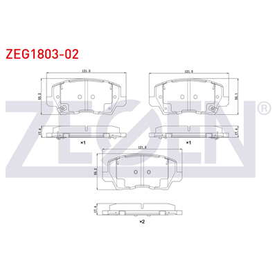 Fren Disk Balata Ön Kia Picanto (JA)(2017->)  ZEGEN ZEG1803-02