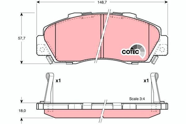 Fren Disk Balata Ön Honda CR-V (RD1/3)(01.1997->)  TRW GDB3177