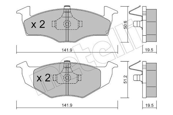 Fren Disk Balata Ön Volkswagen Polo III Classic (6V2)(10.1995->2002)  METELLI 22-0206-1