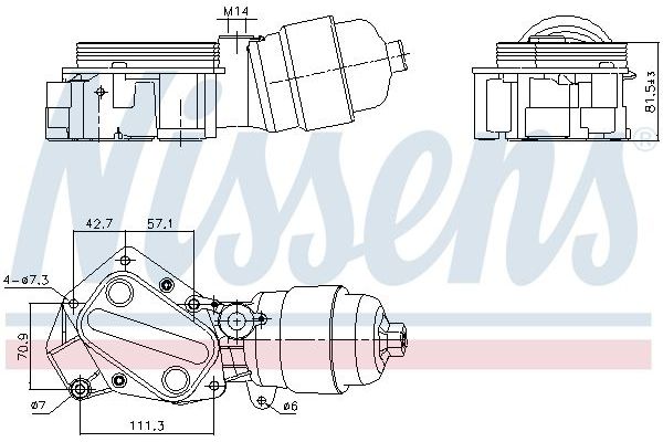 Motor Yağ Soğutucu  Fiat 500L (351) Wagon (2017->)  NISSENS 91357