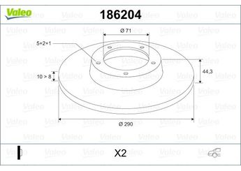 Fren Disk Ayna Arka Sağ ve Sol VALEO 186204  E169127 4246K9 4246F1 4246-F1 4246H5 4246-H5 4246-K9 4246N1 4246-N1