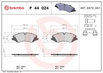 Fren Disk Balata Ön BREMBO P 44 024  LR015578 LR016962 LR026221