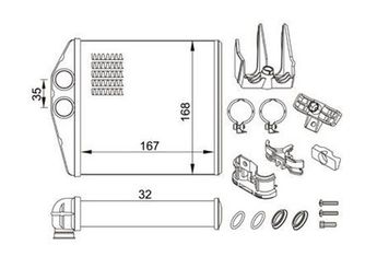 Kalorifer Radyatörü  MAGNETI MARELLI 359000300820  1618222 16 18 222 9196140 91 96 140