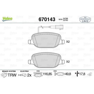 Fren Disk Balata Arka Alfa Romeo Giulietta (191)(2010->)  VALEO 670143