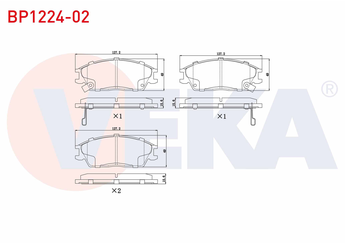 Fren Disk Balata Ön VEKA BP1224-02  