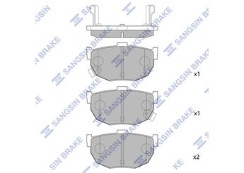 Fren Disk Balata Arka SANGSIN SP1062  583022FA00 58215291S0 582152D300 5830228A00 5830228A01 5830229A00 5830229A10 583022CA00 583022DA00 583022DA10 4406065E91 4406086E90 4406086E91 4406090E90 DD06061E25