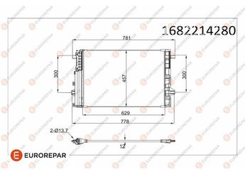 Klima Radyatörü  EUROREPAR 1682214280  1682214280 921005DA0A 2465000054 2465000454 A2465000054 A2465000454