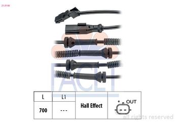Abs Sensörü Ön Sağ veya Sol FACET 21.0146  479102845R 93859336 93 859 336 93865950 93 865 950 4791000Q0A 47910-00Q0A 4791000Q0D 47910-00Q0D 4406339 44 06 339 4419127 44 19 127 47 91 028 45R 8200675748 82 00 675 748