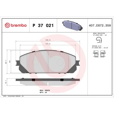 Fren Disk Balata Ön BREMBO P 37 021