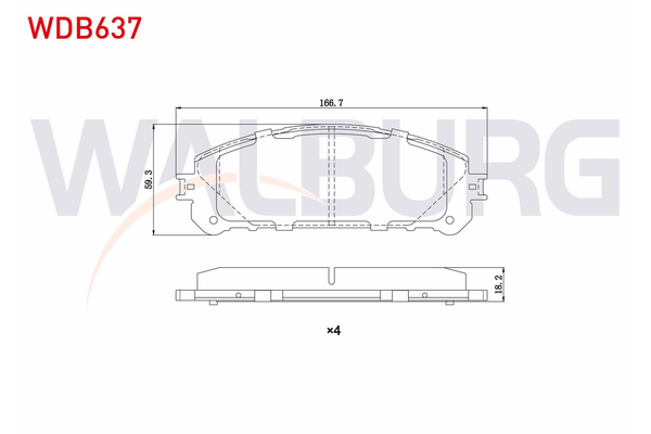 Fren Disk Balata Ön Toyota RAV4 (A5)(2019->)  WALBURG WDB637
