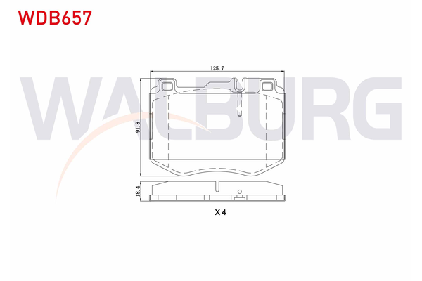 Fren Disk Balata Ön Mercedes C -Serisi Sedan (BM 205)(03.2014->)  WALBURG WDB657