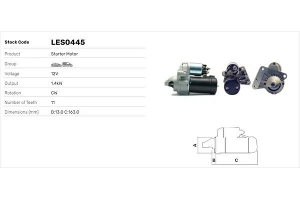 Marş Dinamosu  Peugeot 107 (05.2005->)  LUCAS ELEKTRIK LES0445