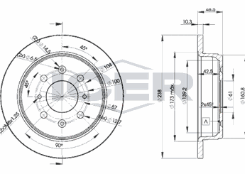 Fren Disk Ayna Arka Sağ ve Sol MGA 50372  42510SR3A10 42510-SR3-A10 42510SR3A11 42510-SR3-A11 42510SR3000 42510-SR3-000 42510SR3G00 42510-SR3-G00 42510SR3J00 42510-SR3-J00 42510SR3J01 42510-SR3-J01