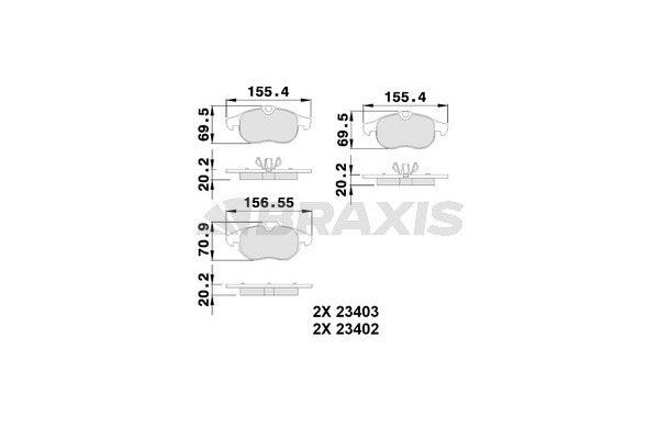 Fren Disk Balata Ön Saab 9-3 4 Kapı (2003->)  BRAXIS AA0045