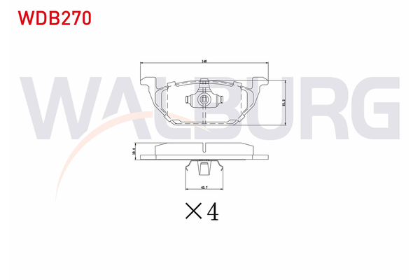 Fren Disk Balata Ön Volkswagen Golf IV (1J1)(10.1997->2004)  WALBURG WDB270