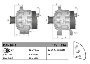 Alternatör  DENSO DAN2043  3671529M91 3671193M91