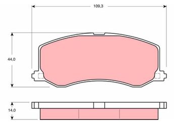 Fren Disk Balata Ön TRW GDB3237  5521060B50 5520062852 55200-62852 55210-60B50 5520061832 55200-61832 5520062851 55200-62851 5520062850 55200-62850 5520062851000