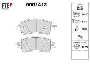 Fren Disk Balata Ön FTE 9001413  DBY13328ZA DAY53328ZA DAY5-33-28ZA DAY63328ZA DAY6-33-28ZA DAY63329ZB DAY6-33-29ZB DBY1-33-28ZA DHY83328Z DHY93328Z