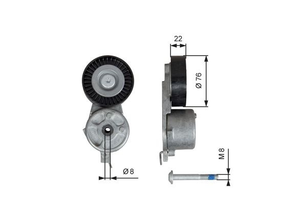 Vantilatör Kayış Gergi Rulmanı  Ford Galaxy (CA1)(2006->)  GATES T39141