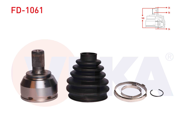 Aks Kafası Ön Dış Sağ veya Sol Ford C-MAX (CB3)(2007->2010)  VEKA FD-1061