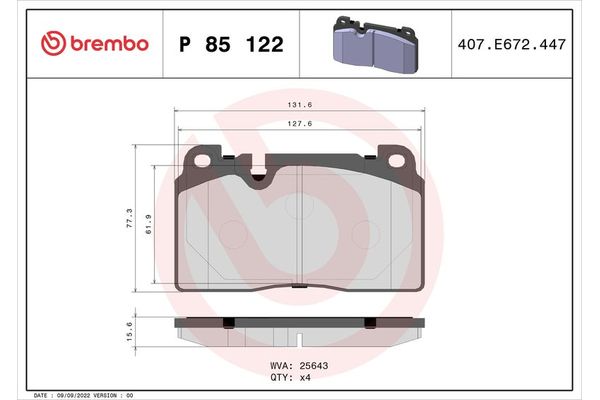 Fren Disk Balata Ön BREMBO P 85 122