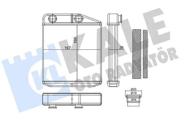Kalorifer Radyatörü  Peugeot Boxer (330/333/335) P.Van (H2) Aks:3000mm (2010->)  KALE 370815