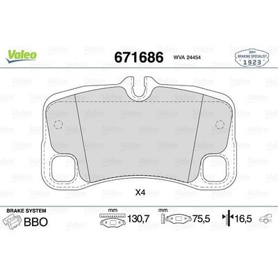 Fren Disk Balata Arka Porsche 911 (Typ 997)(2004->)  VALEO 671686