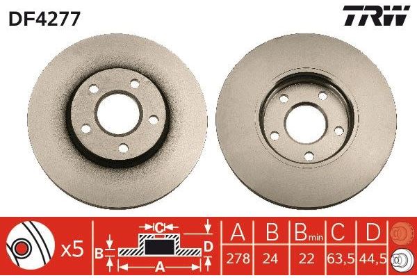 Fren Disk Ayna Ön Sağ ve Sol Ford Tourneo Connect (TC7)(2002->)  FORD ORJINAL 2T141125EC