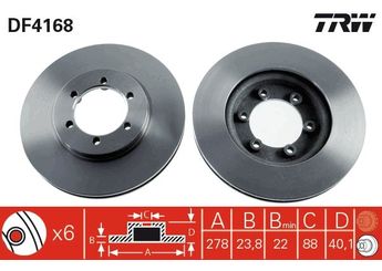 Fren Disk Ayna Ön Sağ ve Sol TRW DF4168  4144106211 4144106210 4144105110