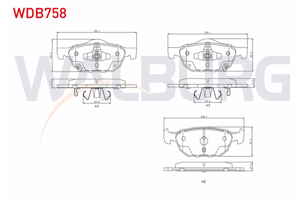 Fren Disk Balata Ön Honda Accord Tourer (CW)(09.2008->)  WALBURG WDB758